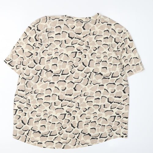 Whistles Women's Beige M T-Shirt with Animal Print