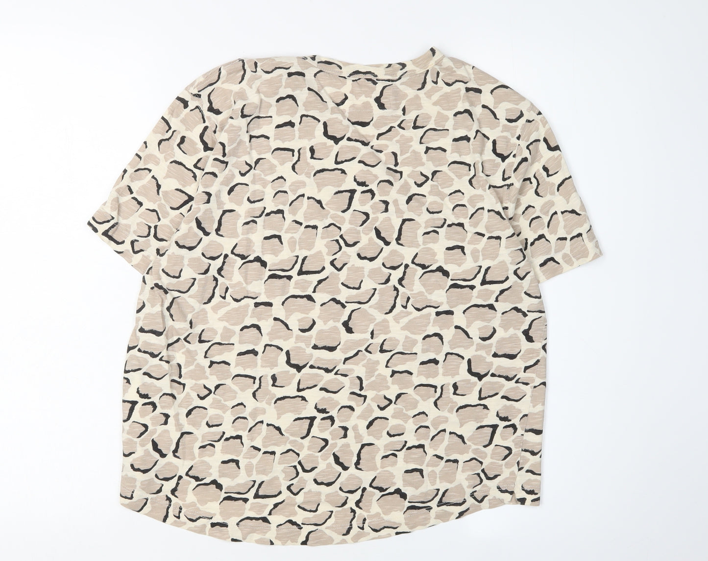 Whistles Women's Beige M T-Shirt with Animal Print