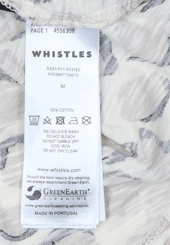 Whistles Women's Beige M T-Shirt with Animal Print