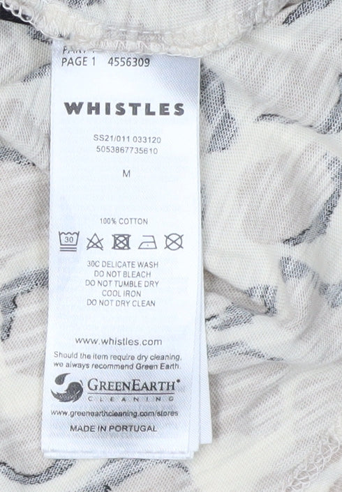 Whistles Women's Beige M T-Shirt with Animal Print