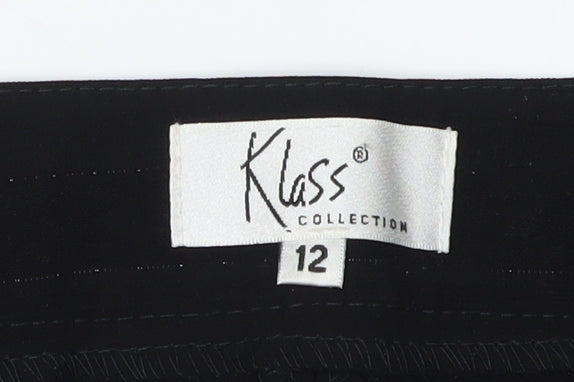 Klass Collection Women's Black Wide-Leg Trousers Size 12