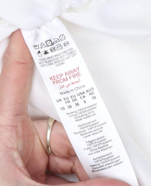 MISSPAP Women's White Bodycon Sequin Dress Size 10