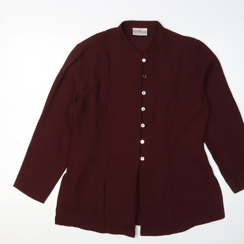 PS Richards Women's Red Button-Up Size 16 Top
