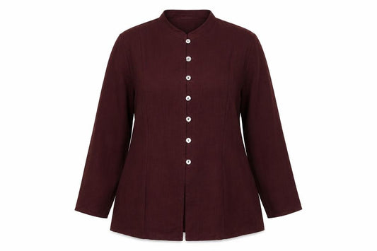 Front view of PS Richards Women's Red Button-Up, size 16, Top