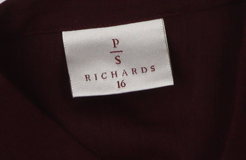 PS Richards Women's Red Button-Up Size 16 Top