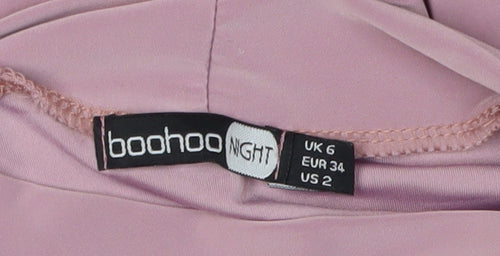 Boohoo Women's Pink Bodycon Dress - Size 6