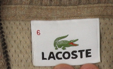 Lacoste Men's Beige XL 1/2 Zip Long Sleeve Jumper