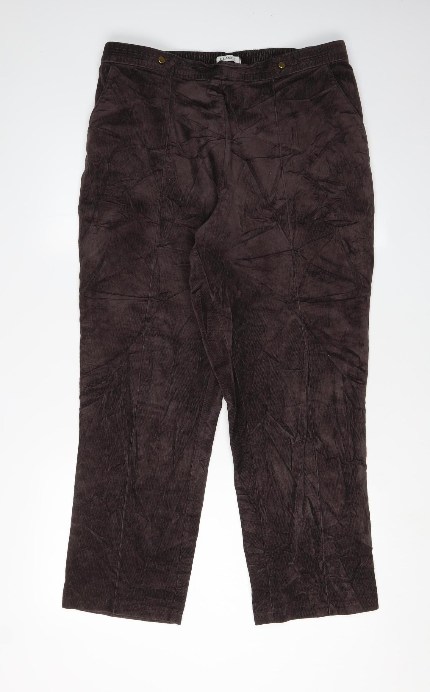 Marks and Spencer Women's Brown Corduroy Trousers, Size 16