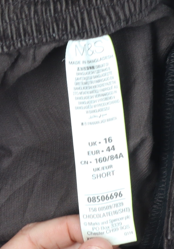 Marks and Spencer Women's Brown Corduroy Trousers, Size 16