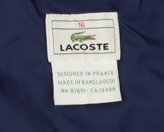Lacoste Boys Blue Hooded Puffer Jacket 16 Years