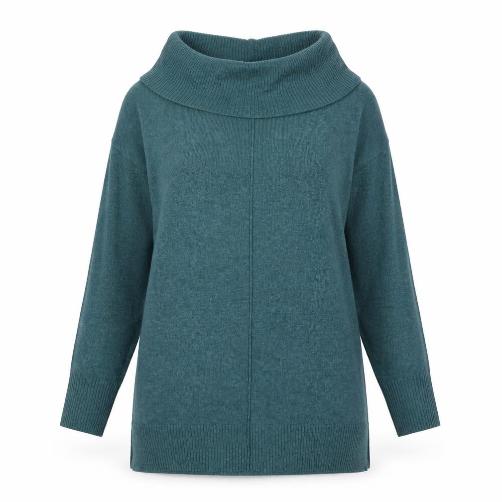 Front view of Monsoon Women's Green Cowl Neck jumper S