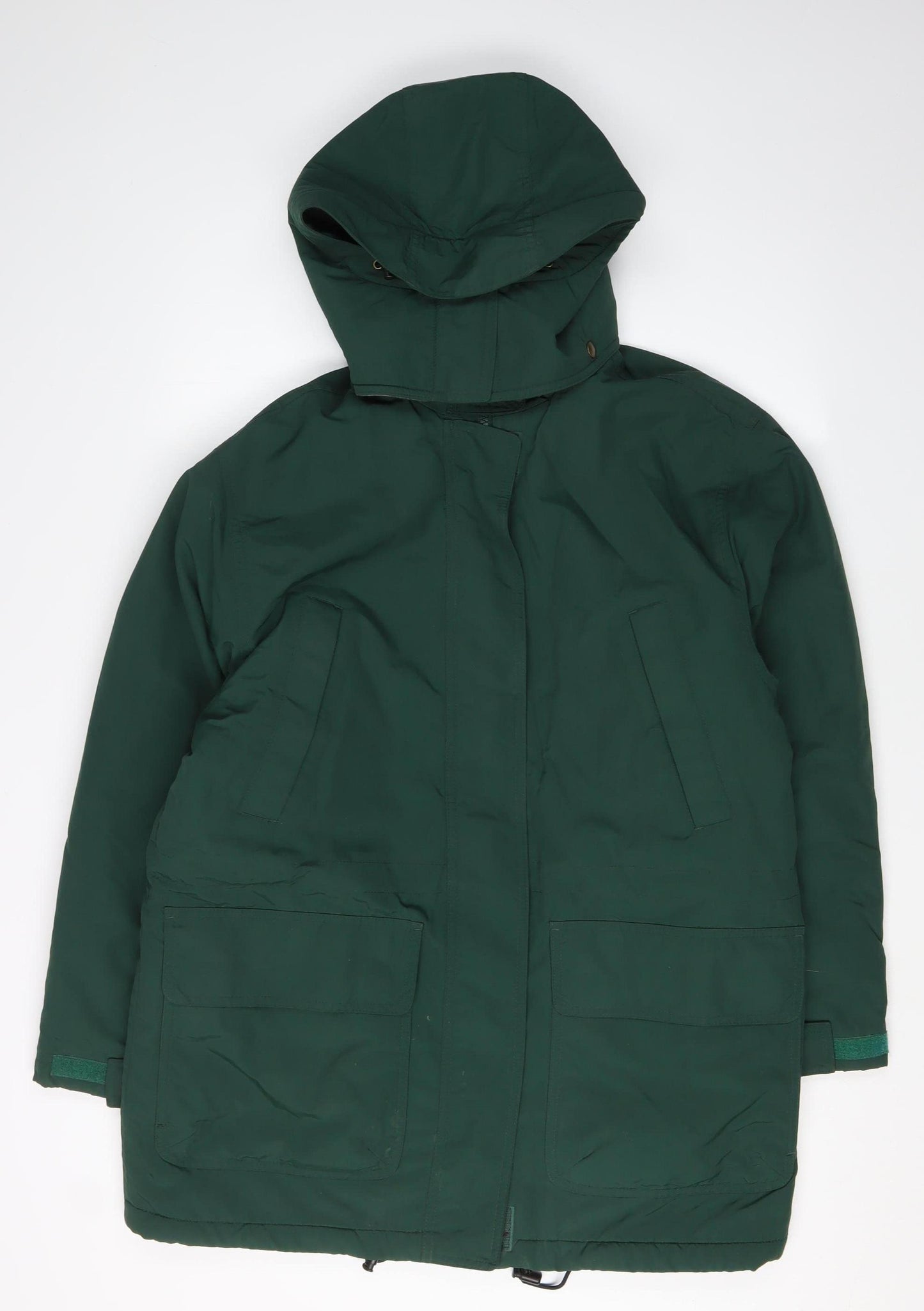 Lands' End Women's Green Hooded Parka Jacket - Size S