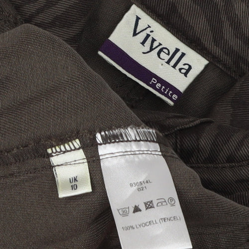 Viyella Women's Brown Petite Animal Print Jacket (Size 10)