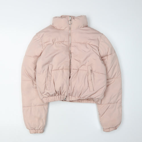 915 Generation Girls Pink Puffer Jacket, Age 12-13, Cropped Zip Coat