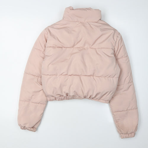 915 Generation Girls Pink Puffer Jacket, Age 12-13, Cropped Zip Coat