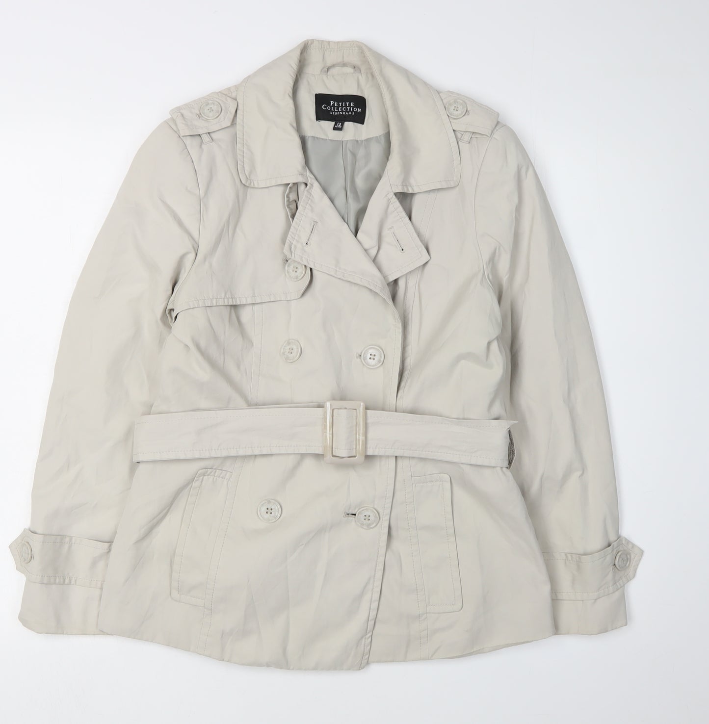 Debenhams Women's Beige Trench Coat Size 12 Petites