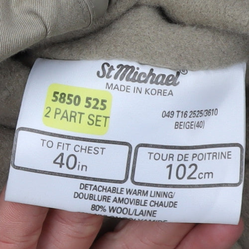 Marks and Spencer Men’s Beige Trench Coat - Size 40