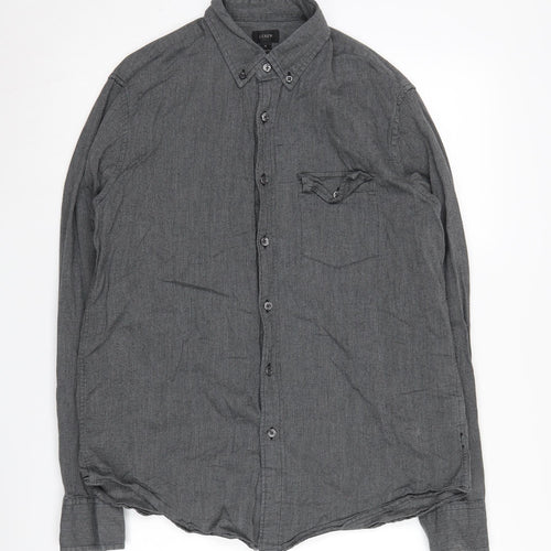 J. Crew Men's Grey Button-Up Shirt, Medium