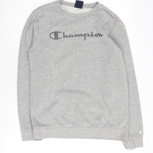 Champion Boys Grey XL Crew Neck Sweatshirt with Logo