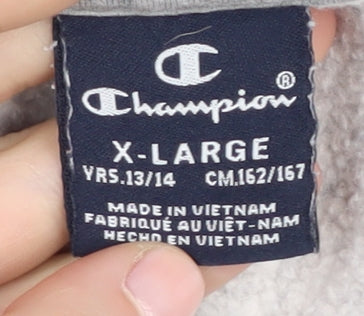 Champion Boys Grey XL Crew Neck Sweatshirt with Logo