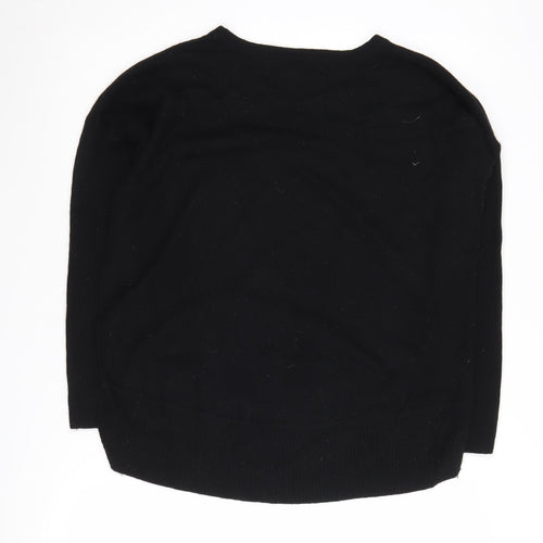 Pure Collection Women's Black Wool Cashmere Pullover Jumper Size 12