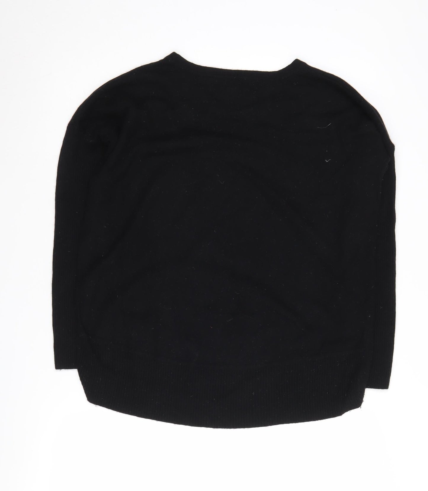 Pure Collection Women's Black Wool Cashmere Pullover Jumper Size 12