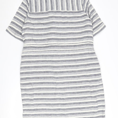 Marks and Spencer Women's Grey Striped Shirt Dress Size 14