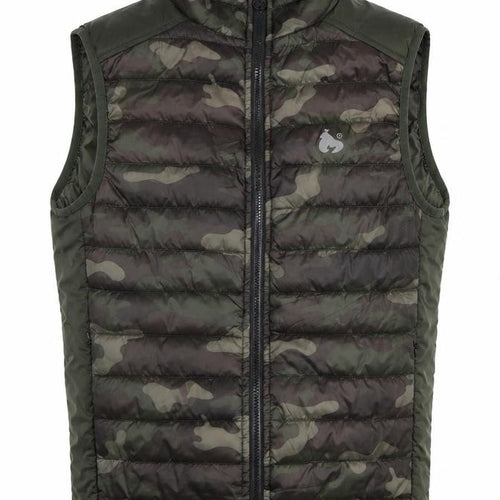 Money Men's Green Camouflage Puffer Waistcoat S