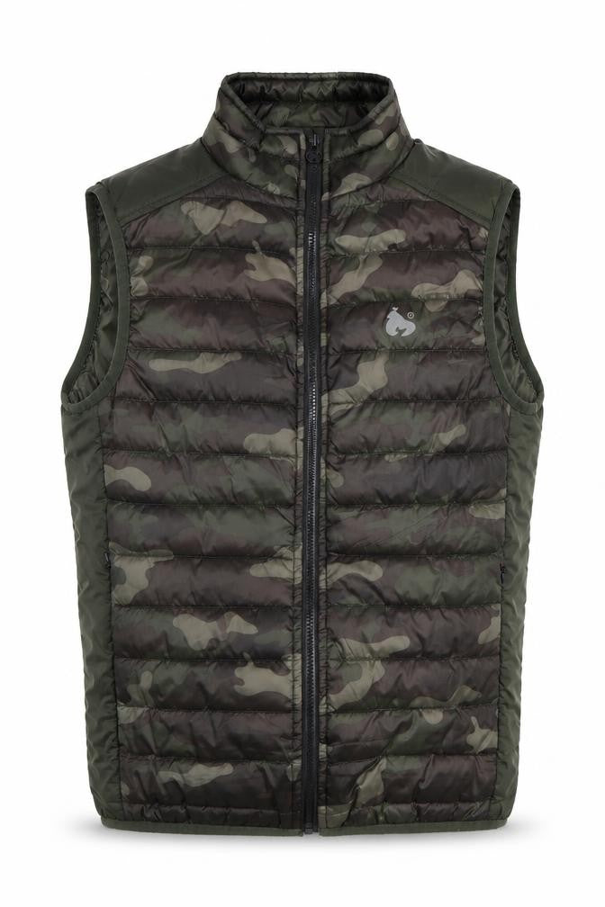Money Men's Green Camouflage Puffer Waistcoat S