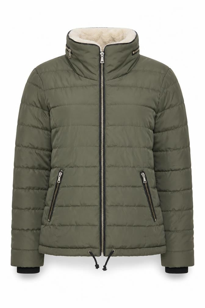 Front view of Dorothy Perkins Women's Green Puffer Jacket, size 10