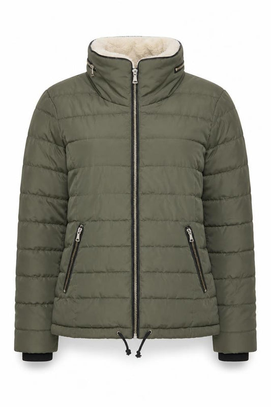 Front view of Dorothy Perkins Women's Green Puffer Jacket, size 10