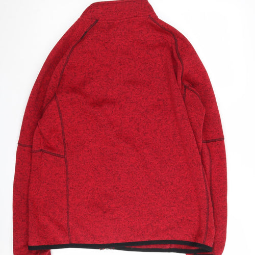 Damart Women's Red Fleece Jacket Size L Casual Classic