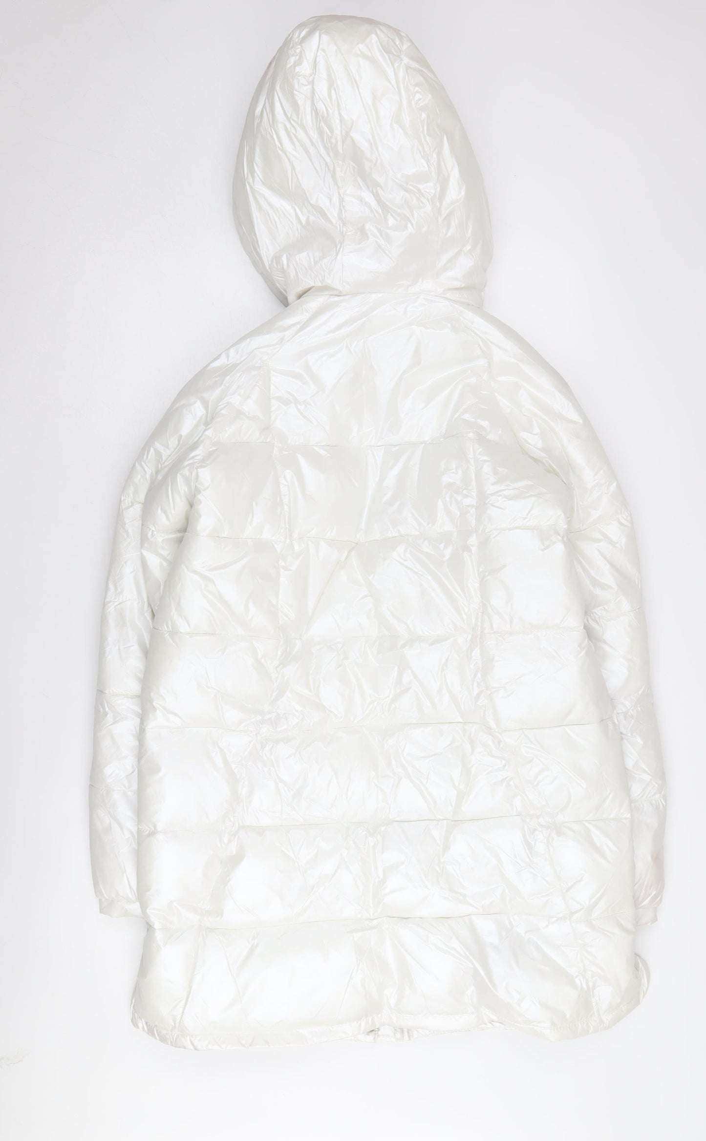 Next Women’s White Puffer Jacket, Size 8, Hooded, Casual