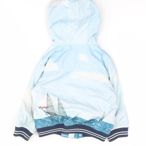 Next Boys Blue Bomber Jacket 2 Years Nautical Graphic Hooded
