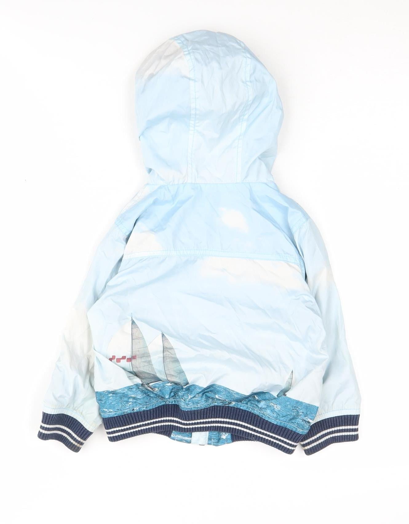 Next Boys Blue Bomber Jacket 2 Years Nautical Graphic Hooded