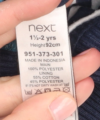 Next Boys Blue Bomber Jacket 2 Years Nautical Graphic Hooded