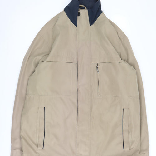 EWM Men's Beige Mid-Length Zipped Jacket M