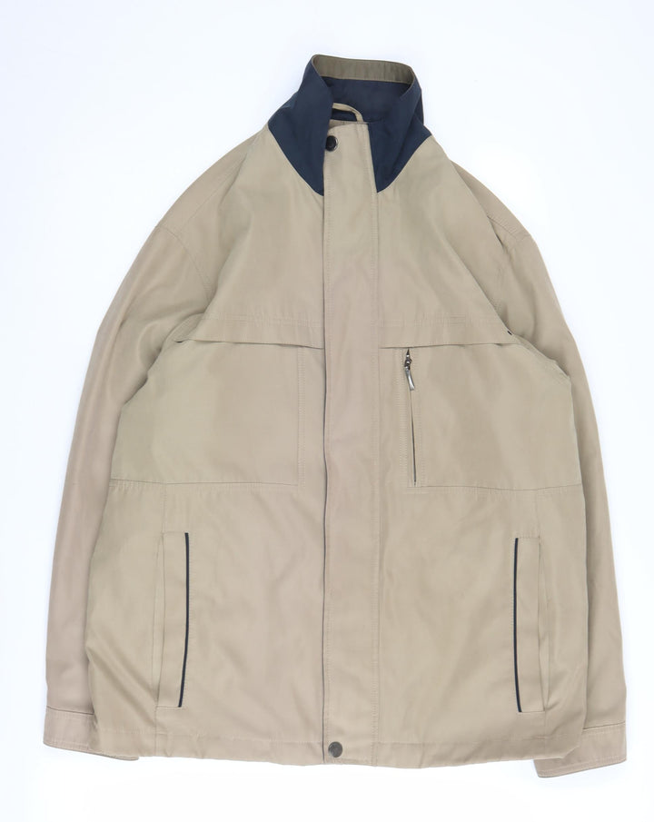 EWM Men's Beige Mid-Length Zipped Jacket M