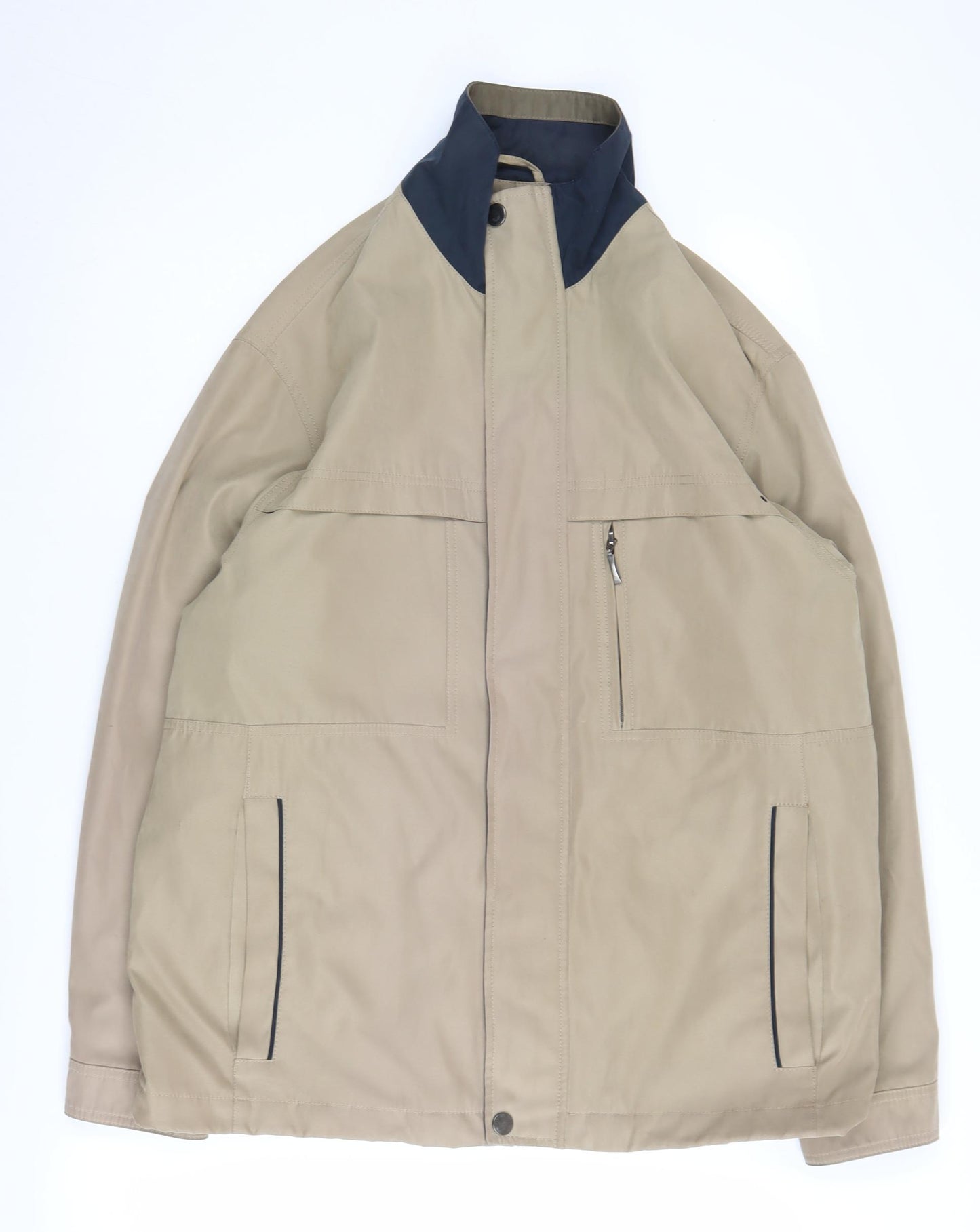 EWM Men's Beige Mid-Length Zipped Jacket M