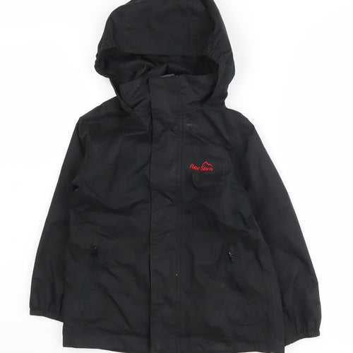 Peter Storm Boys Black Waterproof Rain Coat 5-6 Years