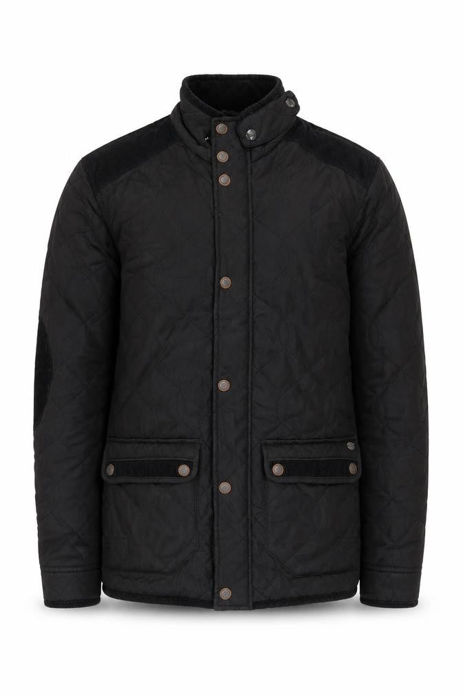 Front view of Next Men's Black Quilted Jacket S Casual