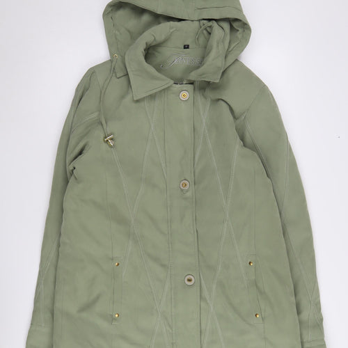 Finesse Women's Green Parka Coat Size 12 Hooded