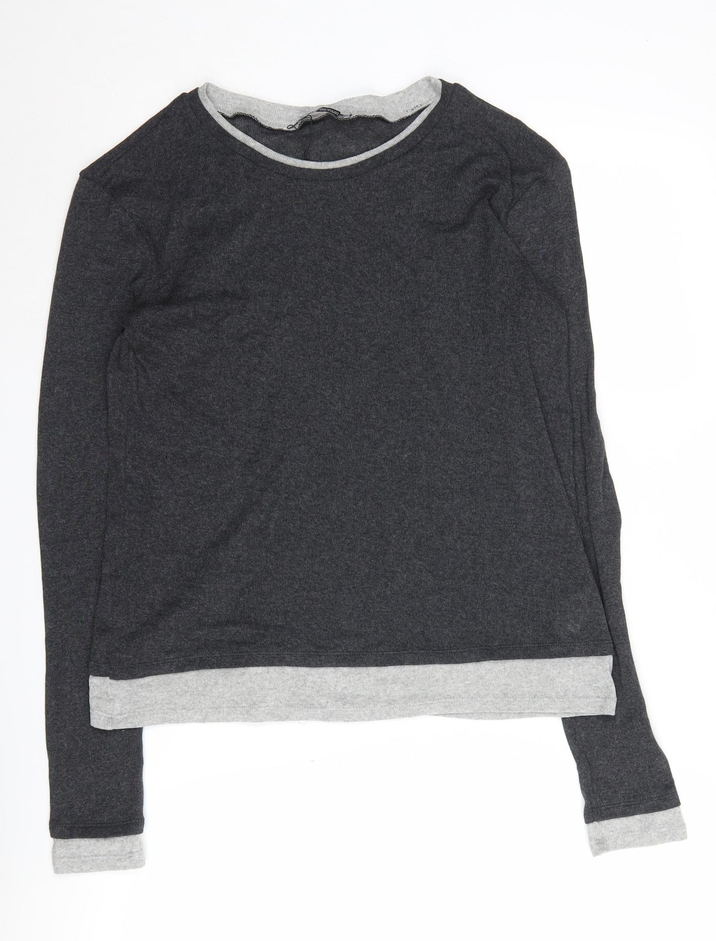 Zara Women's Grey Pullover Crew Neck Jumper Size 12