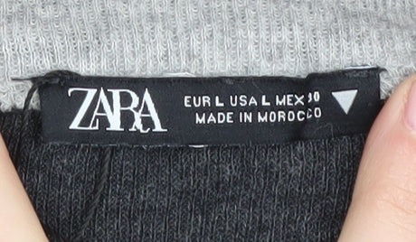 Zara Women's Grey Pullover Crew Neck Jumper Size 12