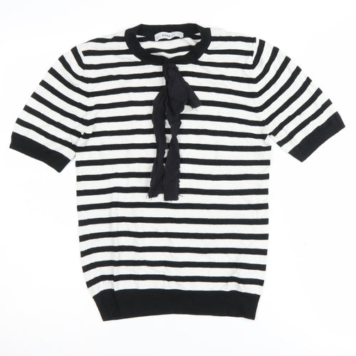 Zara Women's Black Stripe Pullover Jumper Size 12