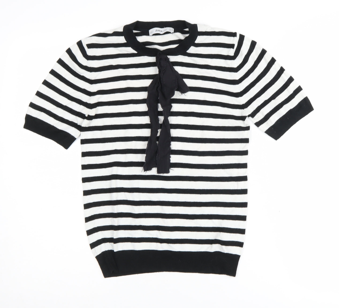 Zara Women's Black Stripe Pullover Jumper Size 12