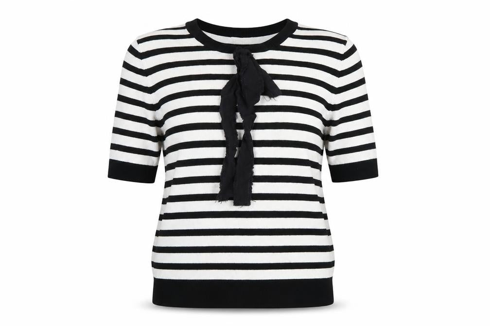 Front view of Zara Women's Black Stripe jumper, size 12