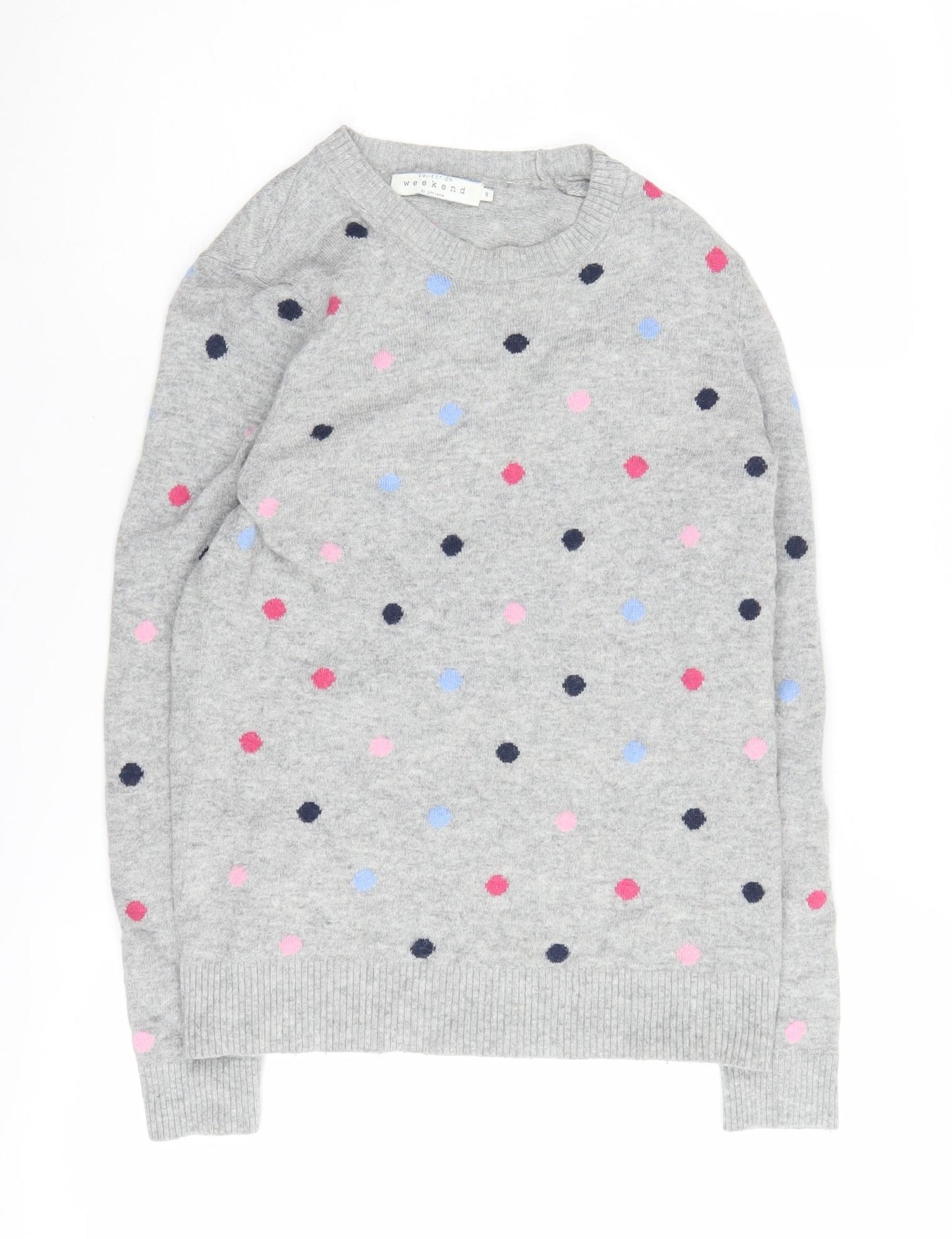 John Lewis Weekend Grey Polka Dot Women's Pullover Jumper
