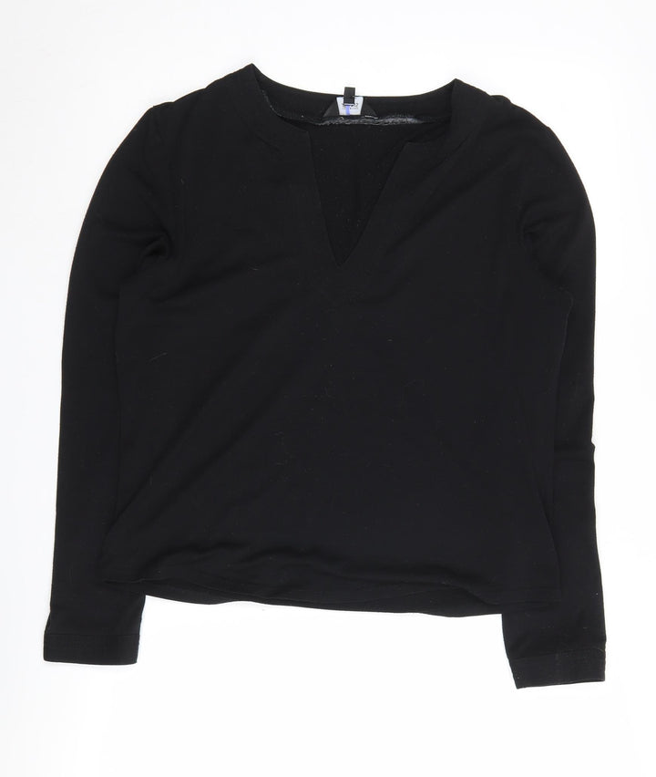 Jasper Conran Black V-Neck Long Sleeve Top L
