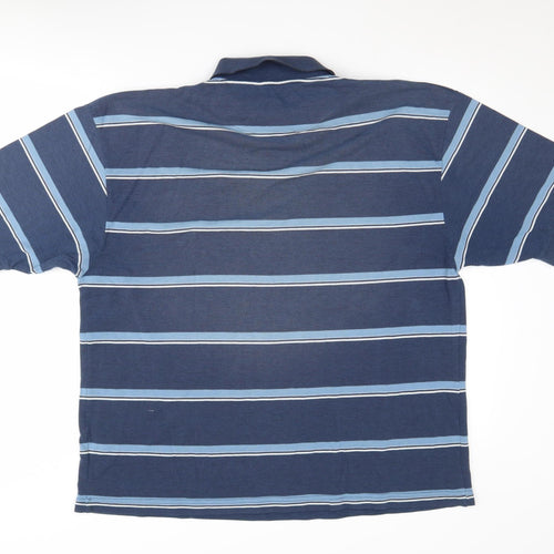 Greygoose Men's Blue 2XL Striped Short Sleeve Polo